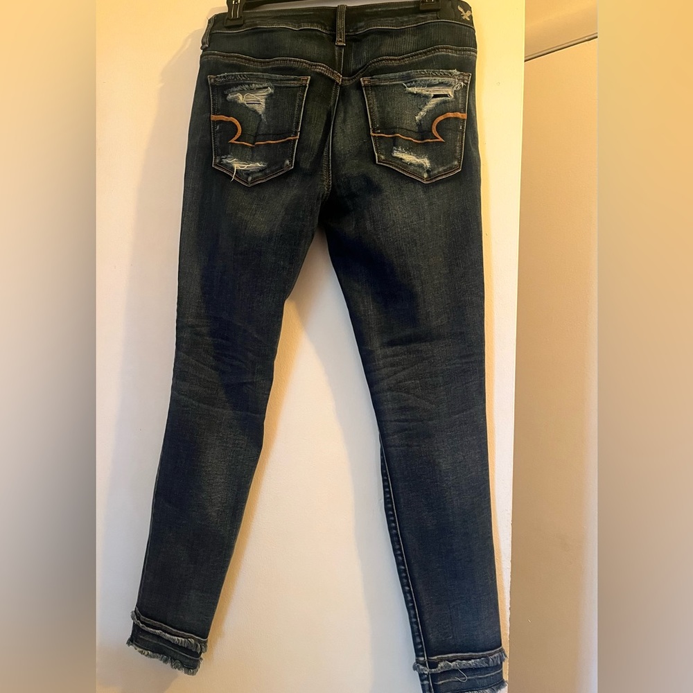 American Eagle Dark Denim Distressed Jeans - Picture 3 of 3